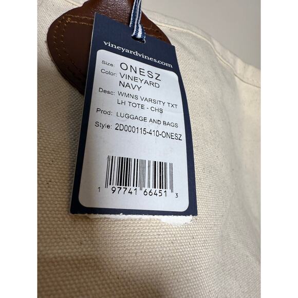 NWT Vineyard Vines “Charleston” Varsity Text Tote Bag - Picture 5 of 7